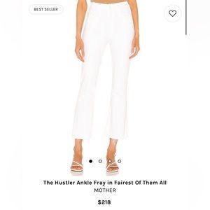 MOTHER white jeans-Hustler Ankle Fray in Fairest Of Them All- Size 25 (REVOLVE)